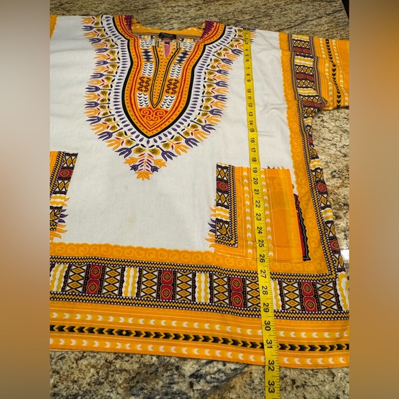 Vipada Dashiki Shirt African Top Boho Tribal Blouse Size XXL Yellow - Picture 5 of 5